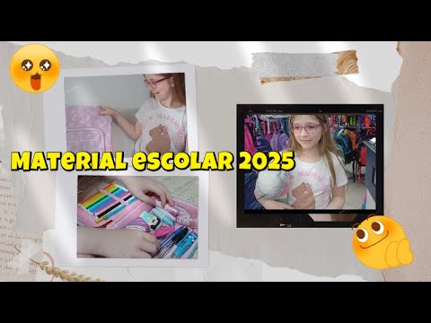 Comprando e mostrando material escolar Alice 2025