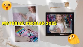 Comprando e mostrando material escolar Alice 2025
