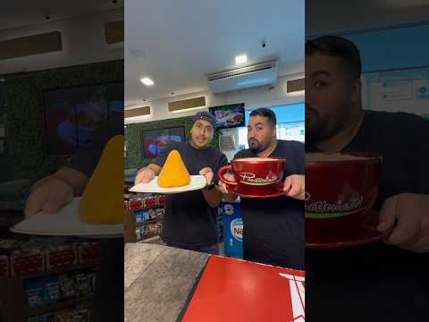 Coxinha de 1KG na Chapa e Café com Leite Gigante!😱 #coxinha #padaria #shortvideo