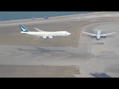 4K Hong Kong Airport New 3 Runway Operation! Plane Spotting with ATC