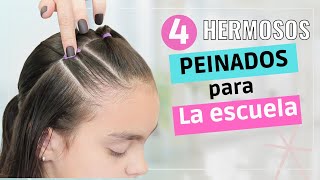 4 HERMOSOS PEINADOS PARA LA ESCUELA 2022 | PEINADOS FACILES Y RAPIDOS DE HACER
