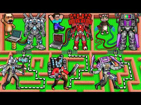 CHOOSE the RIGHT SECRET UPGRADE for TV MAN and SPEAKER TITAN in SURVIVAL MAZE in MINECRAFT animation