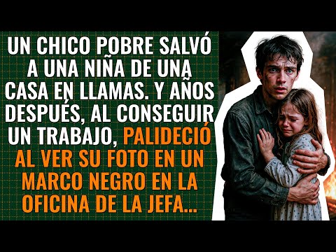 Un chico pobre salvó a una niña de un incendio, y años después vio su foto en un marco negro en un…