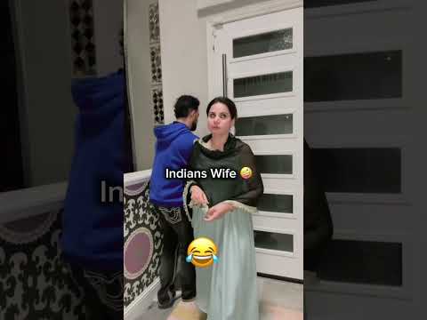 When Husband’s Leave From House Foreigners Wife VS Indians Wife ?😂#husbandwifefunnyvideos #funny 😂