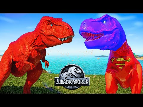 JURASSIC WORLD EVOLUTION SPIDERMAN KING SHARK, SPIDERMAN MALUSAURUS AND TYRANNOSAURUS REX