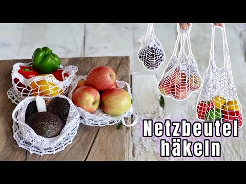 Diese Häkelnetz🛍️ersetzt jede Plastiktüte -Geheimfach inklusive?! mit Etikett zum Wiederbeschriften