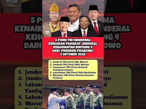 5 PURN TNI MENERIMA PANGKAT JENDERAL KEHORMATAN BINTANG 4 #shorts #tni