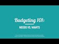 Distinguishing Needs from Wants in Budgeting