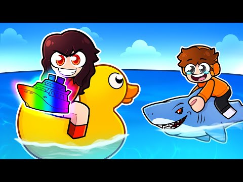 Fingi ser NOOB no SHARKBITE, depois usei um BARCO de $100.000 no Roblox!