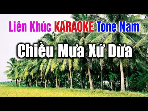 Liên Khúc Karaoke Chiều Mưa Xứ Dừa Tone Nam | Karaoke Nhạc Sống Thanh Ngân – Nhạc Miền Tây