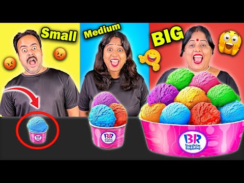 BIG vs MEDIUM vs SMALL FOOD CHALLENGE ! EXTREME FUNNY FOOD CHALLENGE | STREET FOOD Crazy Challenge