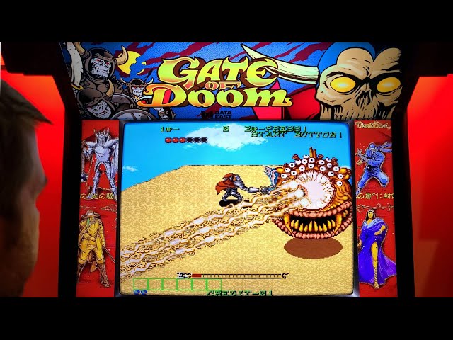 Dark Seal / Gate of Doom Arcade Cabinet MAME Playthrough w/ Hypermarquee