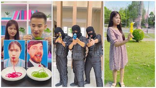 Smart girl vs Mr Beast battle ‼️😱 Funny moment with 3 police by LNS #shorts