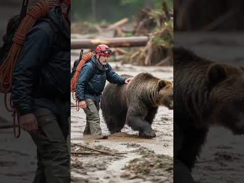 A Mother Brown Bear's Trust: Man Becomes a Hero, Saving a Cub. #animals #rescue #wildanimals