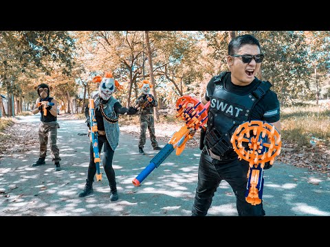 LTT Nerf Mod : Surviving the Ultimate Nerf Challenge Girl S.W.A.T Warriors W Fight Masked Criminals