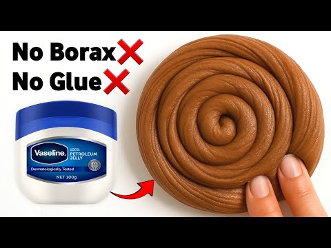 How to make Slime without Glue or Borax | No Glue No Borax Vaseline & Coffee at home [ASMR]