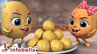 ಸುತ್ತಿನ ಲಡ್ಡುಗಳು - Siblings Fight for Round Round Laddus | Kannada Rhymes for Kids | Infobells