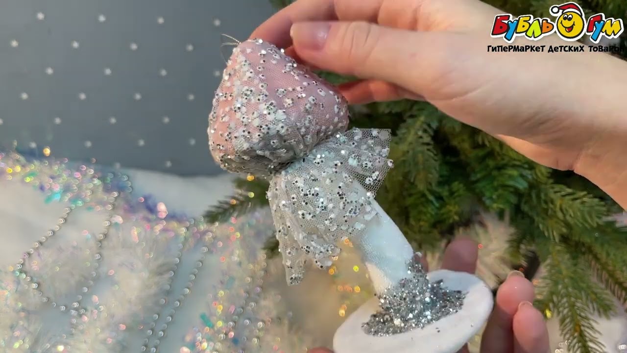 Украшение новогоднее Гриб винтажный розовый текстиль 15см - видео Украшение новогоднее Гриб винтажный розовый текстиль 15см - видео