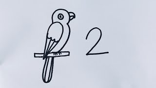 How to draw a Parrot/Parrot drawing easy step by step/Bird drawing  @SimpleLineDrawing