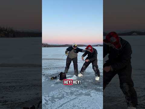When your buddy is out fishing, you and you have to pull out this move. #fishing #icefishing