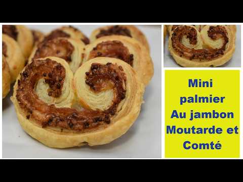 Mini palmier au jambon, moutarde à l'ancienne et fromage "comté"- spécial apéro - REGARDEZ VITE