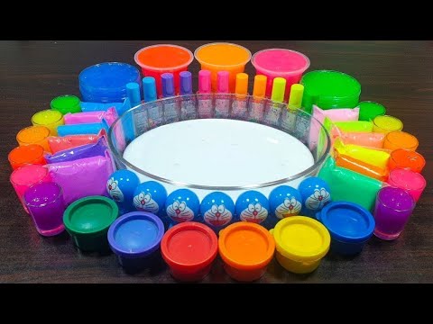 Coloring clay ! Mixing store-bought slime with homemade slime ! Enjoy slime videos !!!