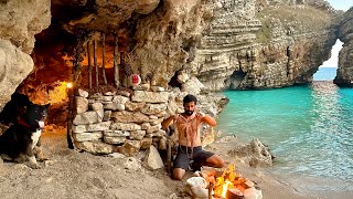 3 DAYS solo survival (NO FOOD, NO WATER, NO SHELTER) CATCH and COOK, OCTOPUS. BUSHCRAFT Camping
