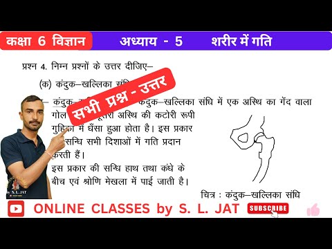 शरीर में गति | Class 6 science chapter 5 question answer,कक्षा 6 विज्ञान पाठ 5 प्रश्न उत्तर