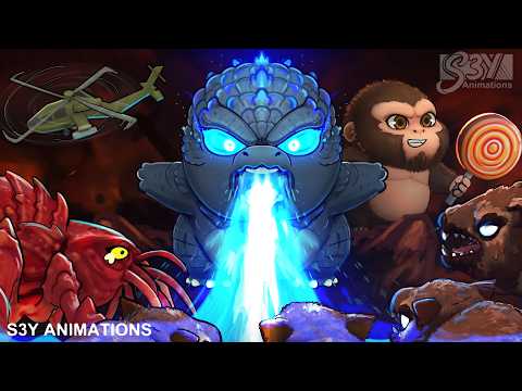 Baby Godzilla x Kong: Mini Godzilla, Kong vs Wart dogs, Scylla – Animation 30