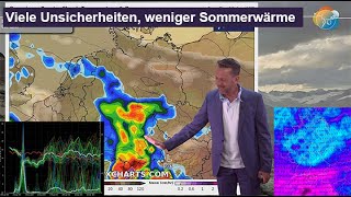 Viele Unsicherheiten, weniger Sommerwärme, bald kommt der (met.) Herbst. Wetterbericht 20.-26.08.25.