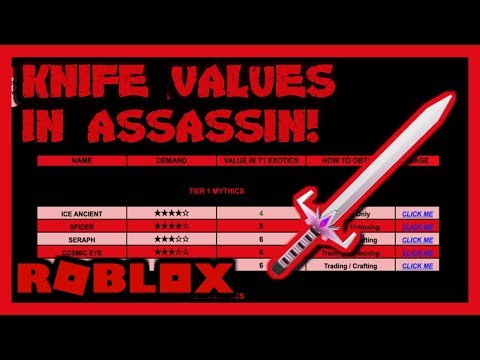 Roblox Assassin Value List Official 2020 07 2021 - roblox assassin knife code for spirder