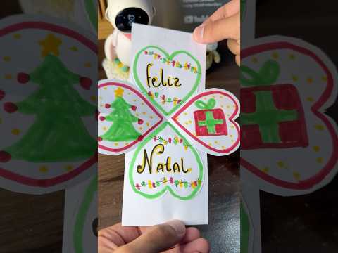Presente de natal feito a mão de papel 🎁#diy #arte #feitoamão #natal #christmas