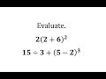Order of Operations and Basic Arithmetic