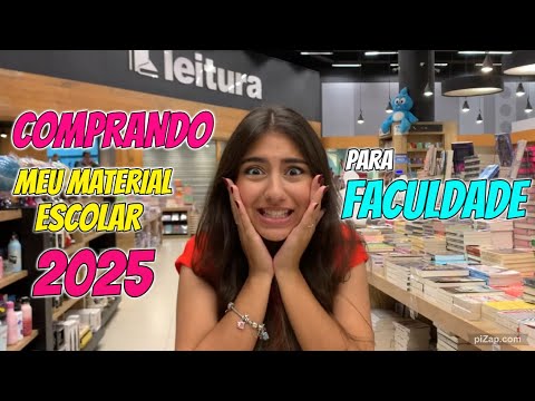 COMPRANDO MEU MATERIAL ESCOLAR 2025 PARA FACULDADE - Julia Moraes