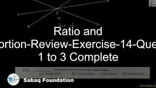 Ratio and Proportion-Review-Exercise-14-Question 1 to 3 Complete