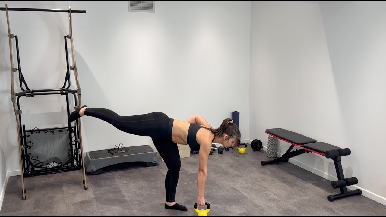 Stacco unilaterale con kettlebell