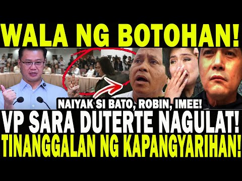 WALA NG BOTOHAN! VP SARA DUTERTE NAGULAT! NAIYAK SI ROBIN, BATO, IMEE! TINANGGALAN NG KAPANGYARIHAN!