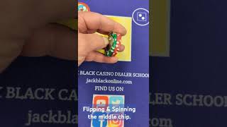How to Flip and then spin the middle chip.  #roulette #jbcds2001 #chipwork