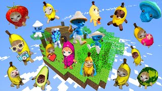 🌤 BANANA CAT SMURF CAT MEME NEXTBOTS SPARTAN KICKING | SKY MINECRAFT in Garry's Mod!