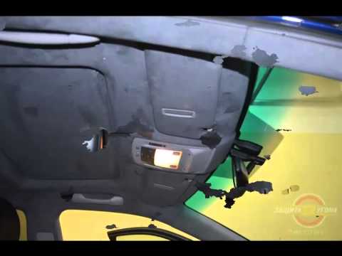 Перетяжка потолка Алькантарой на Lexus RX 350