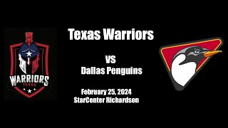 Texas Warriors vs Dallas Penguins