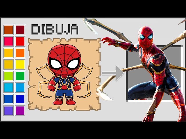 MINECRAFT pero TODOS LOS SPIDERMAN QUE DIBUJO APARECEN EN EL INVENTARIO ??️ Spider-Man No Way Home