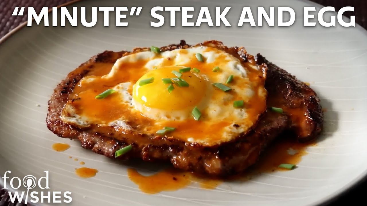 Minute Steak and Egg with Red Hot Butter Sauce