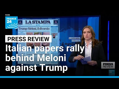 YouTube video thumbnail: Italian Papers Unite as Giorgia Meloni Faces off With Donald Trump