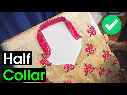 Half-High Collar Neck Kurti dress Design | Collar Kaise banaye | Lagate hain | Cutting And Stitching