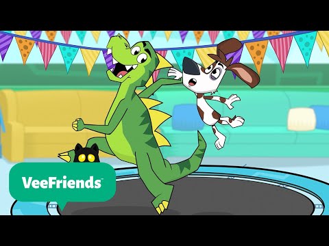 Trampoline Jumping with Fun Friends and Cool Animals! @VeeFriendsCartoons | Cartoons for Kids