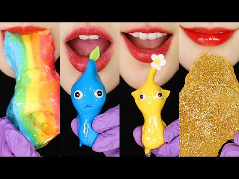 19MINUTES VERTICAL EMOJI MUKBANG ASMR FOR SLEEP, PIKMIN ASMR CRYSTAL SUGAR EATING SOUND ASMR 🌱
