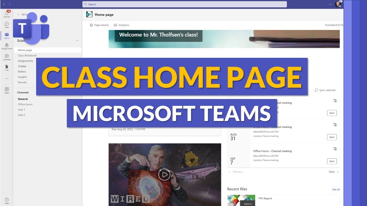 How to use the new Microsoft Teams Class Homepage