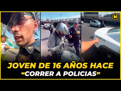 Chavo de 16 años hace correr a grupo de Policías