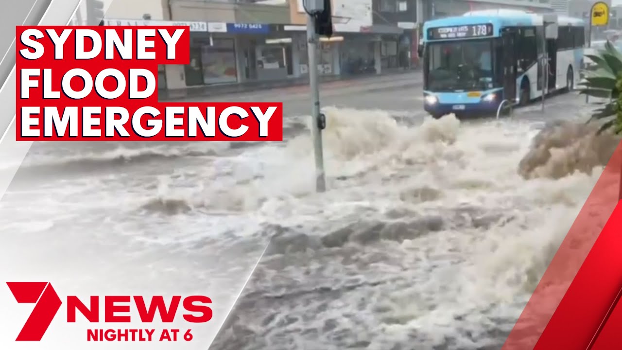 Flooding across Sydney’s southwest, west and northern beaches with Manly Dam under an Ambert Alert